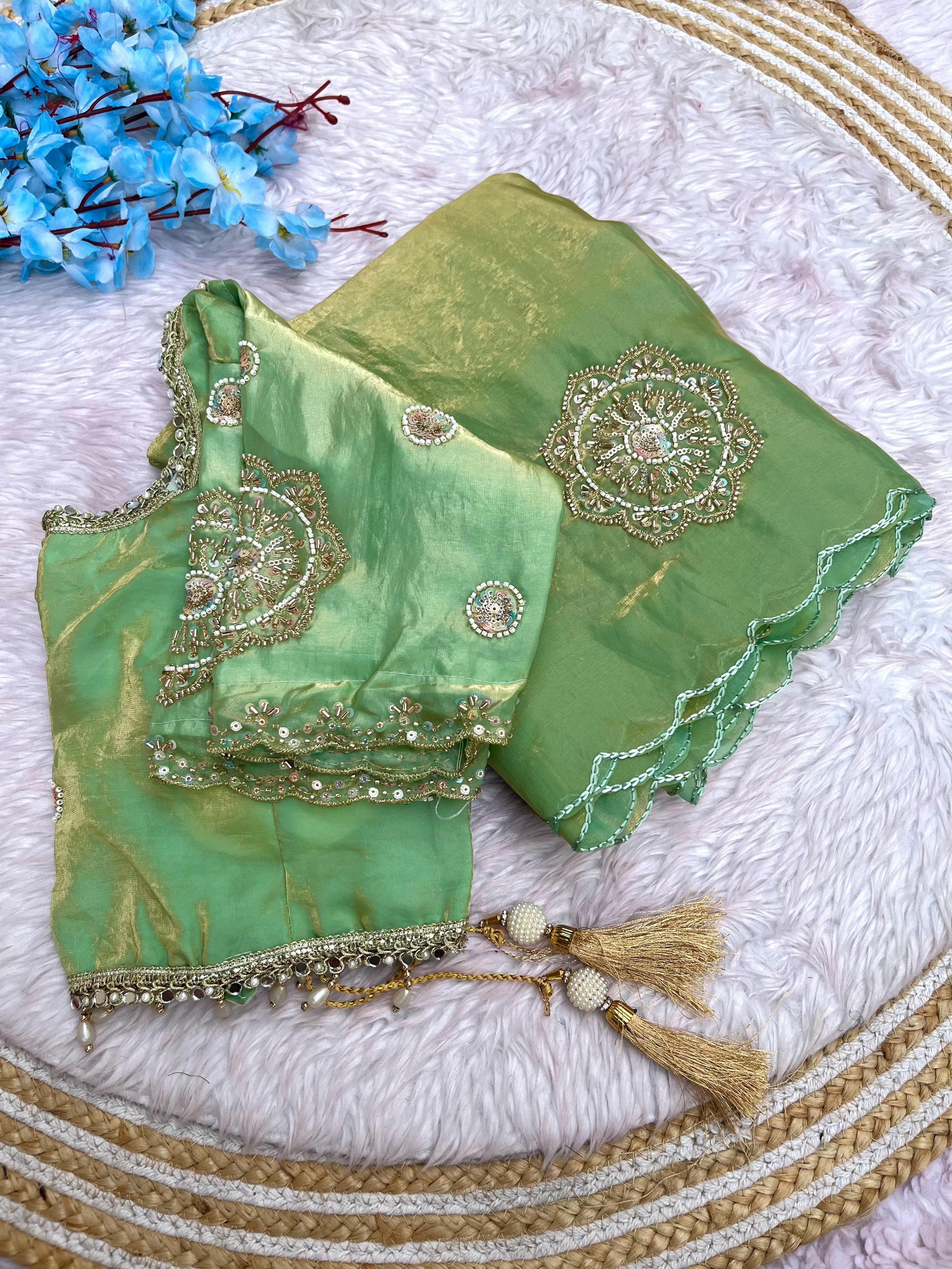 Chakri Space Silk Embroidery Saree