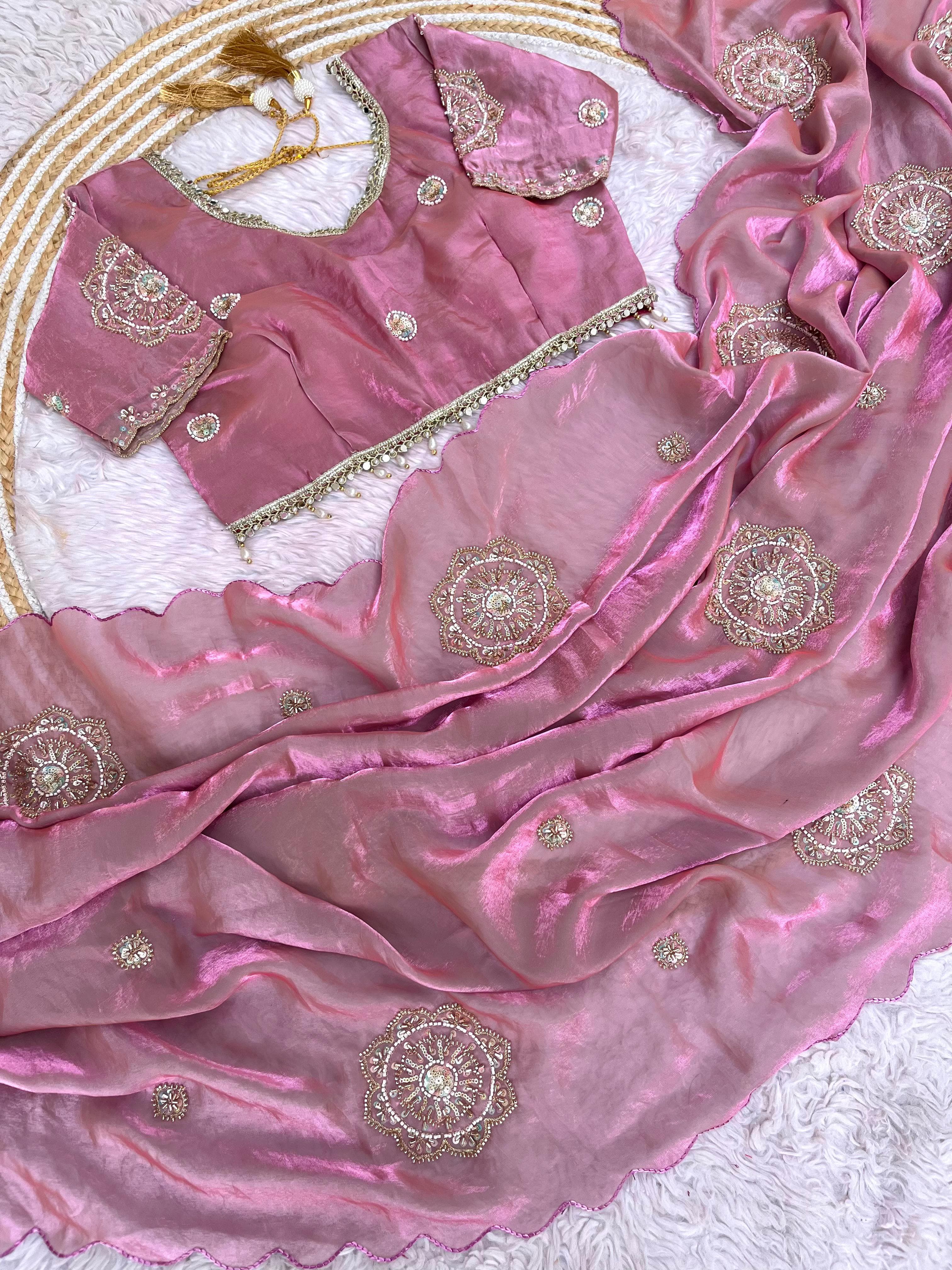 Chakri Space Silk Embroidery Saree