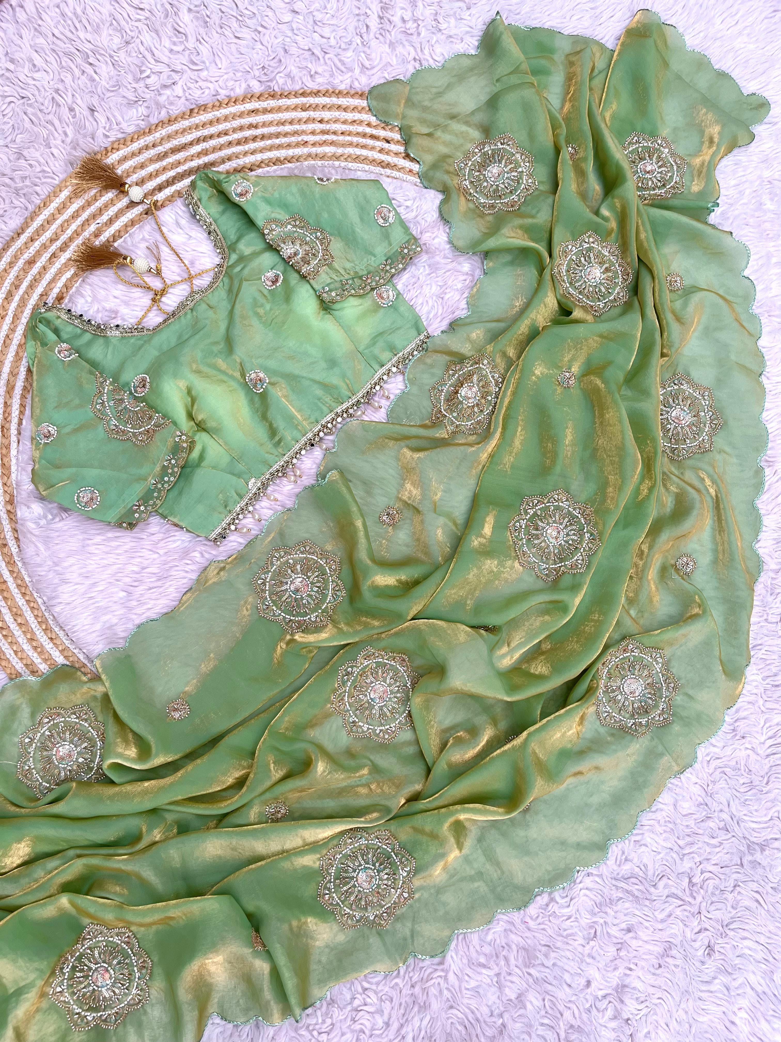 Chakri Space Silk Embroidery Saree