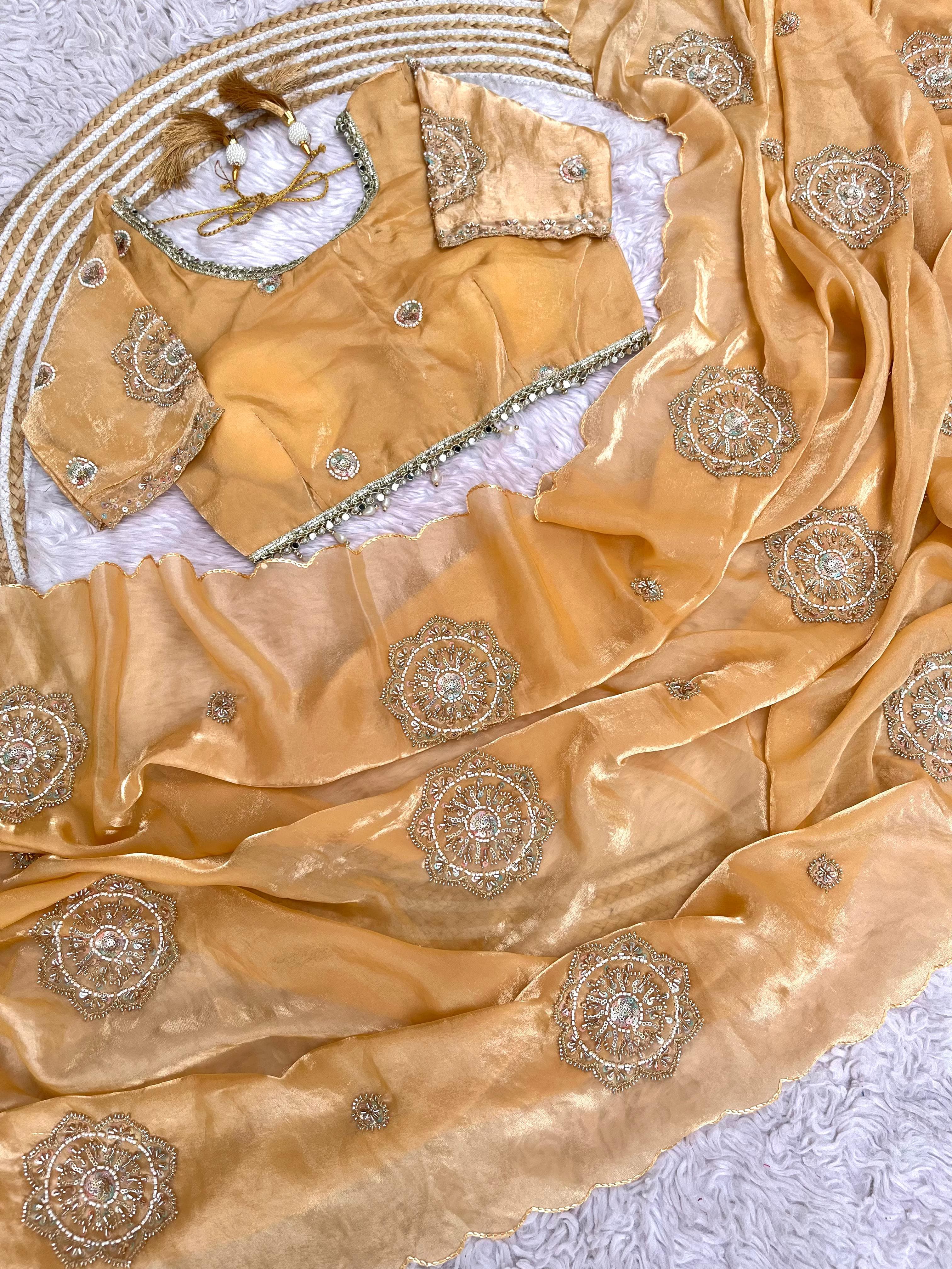 Chakri Space Silk Embroidery Saree