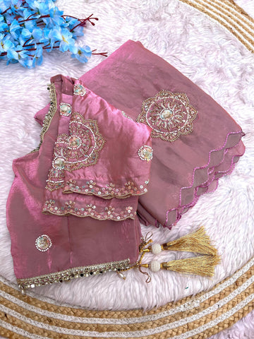 Chakri Space Silk Embroidery Saree