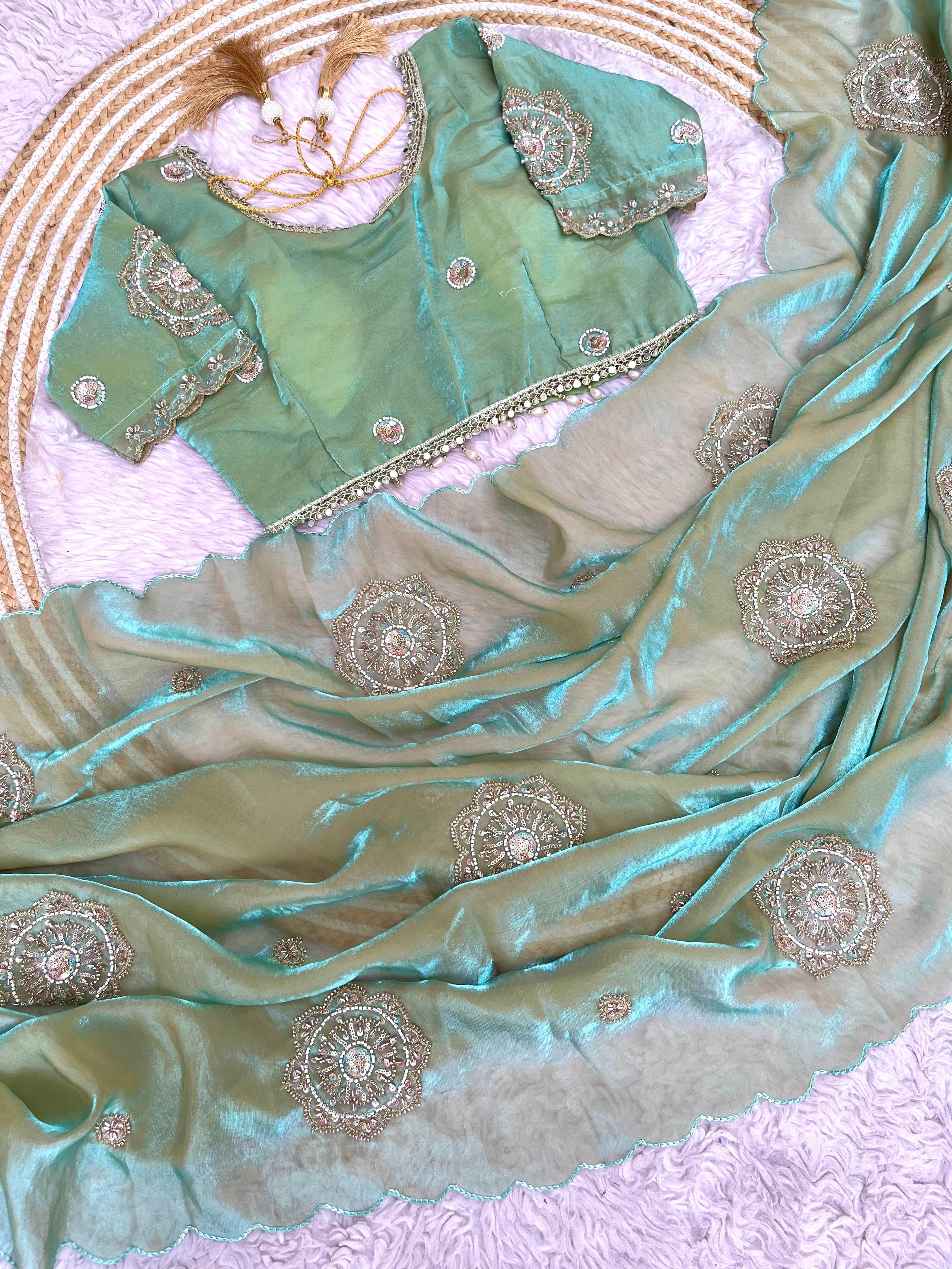 Chakri Space Silk Embroidery Saree