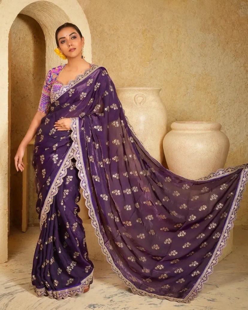 Premium Fendy Satin Sarees