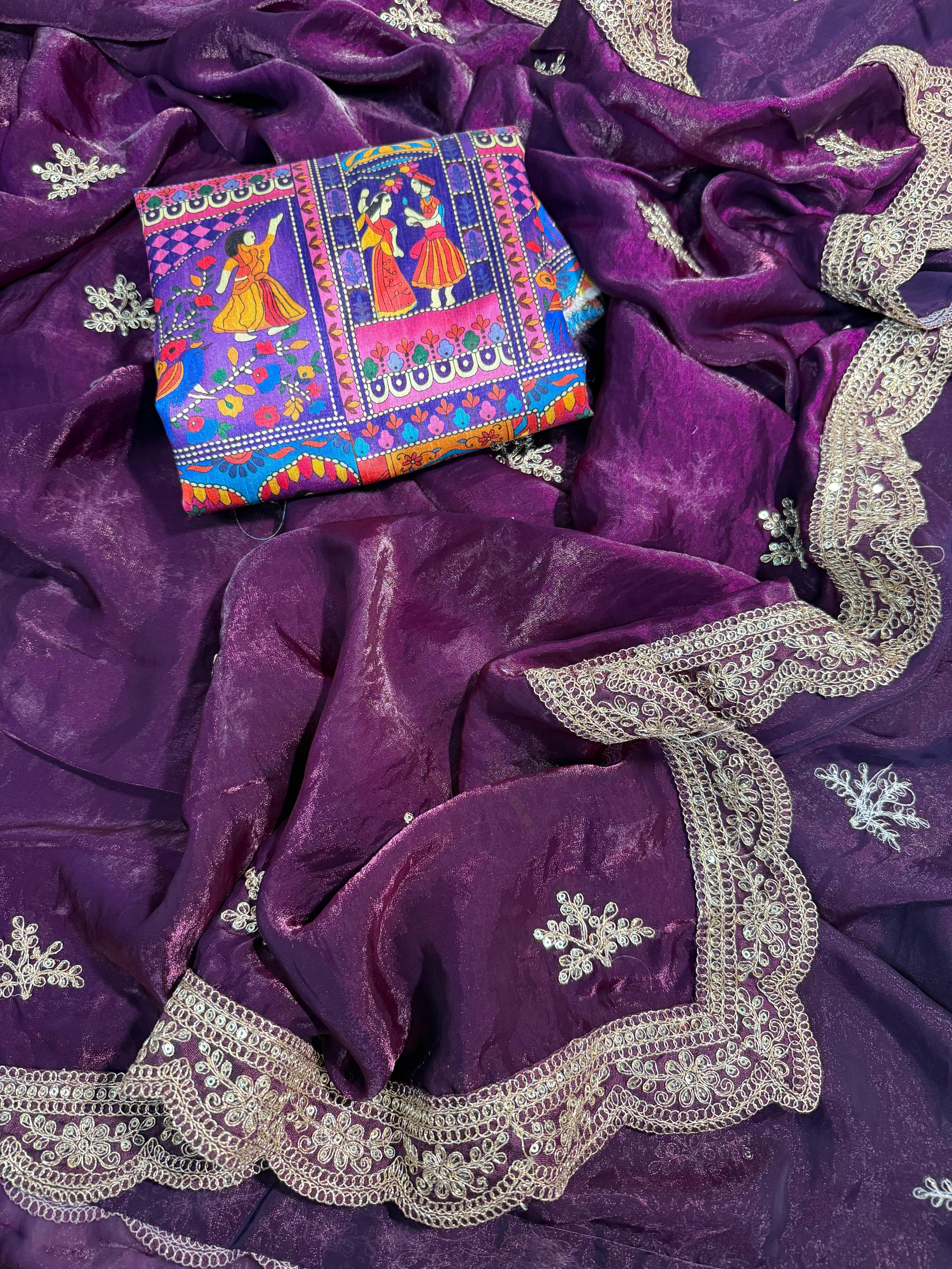 Premium Fendy Satin Sarees
