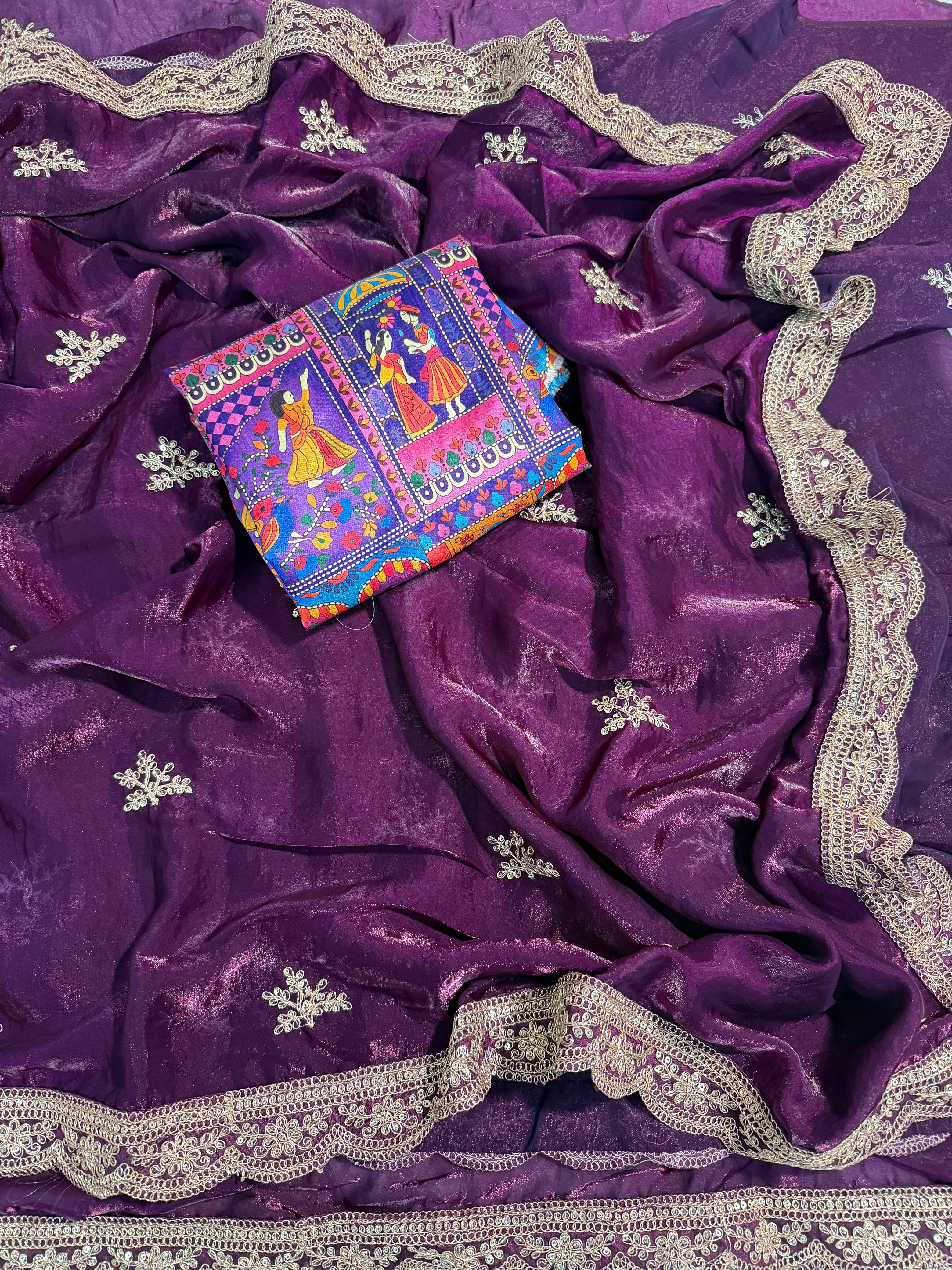 Premium Fendy Satin Sarees