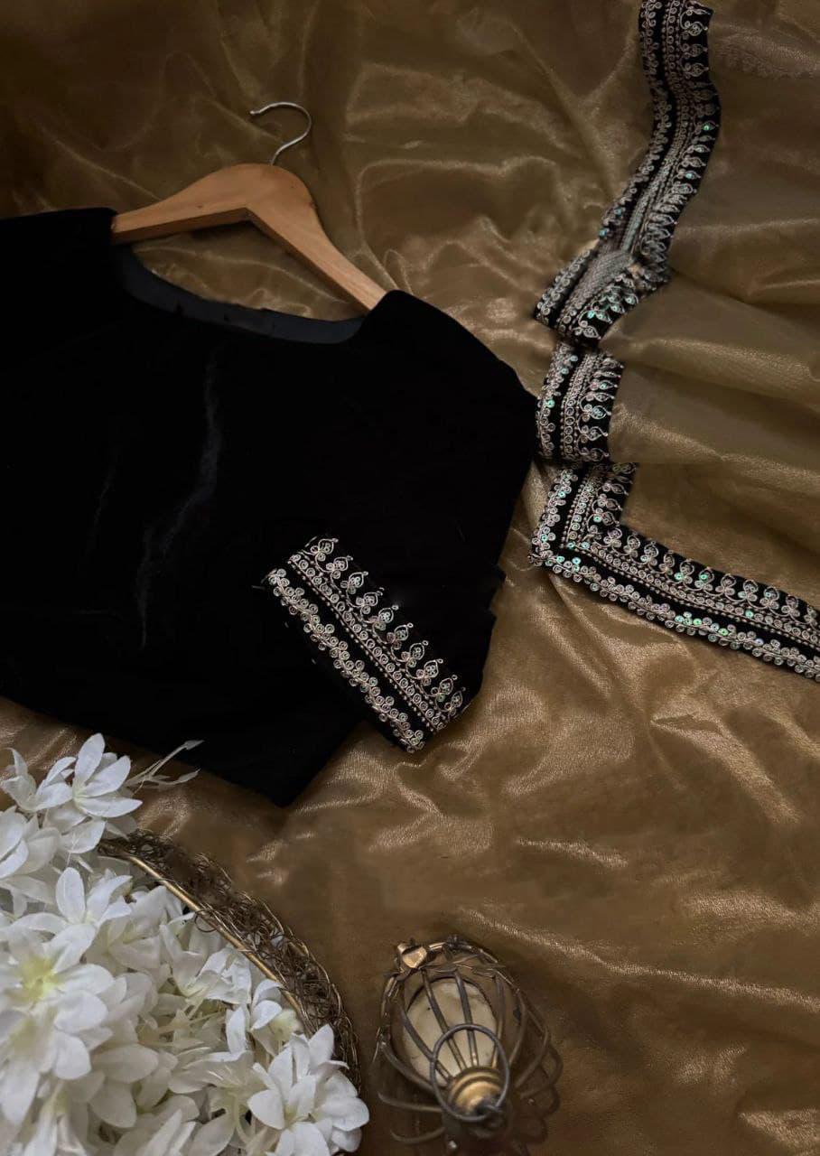 Designer Sequins &amp; Dori Work Saree