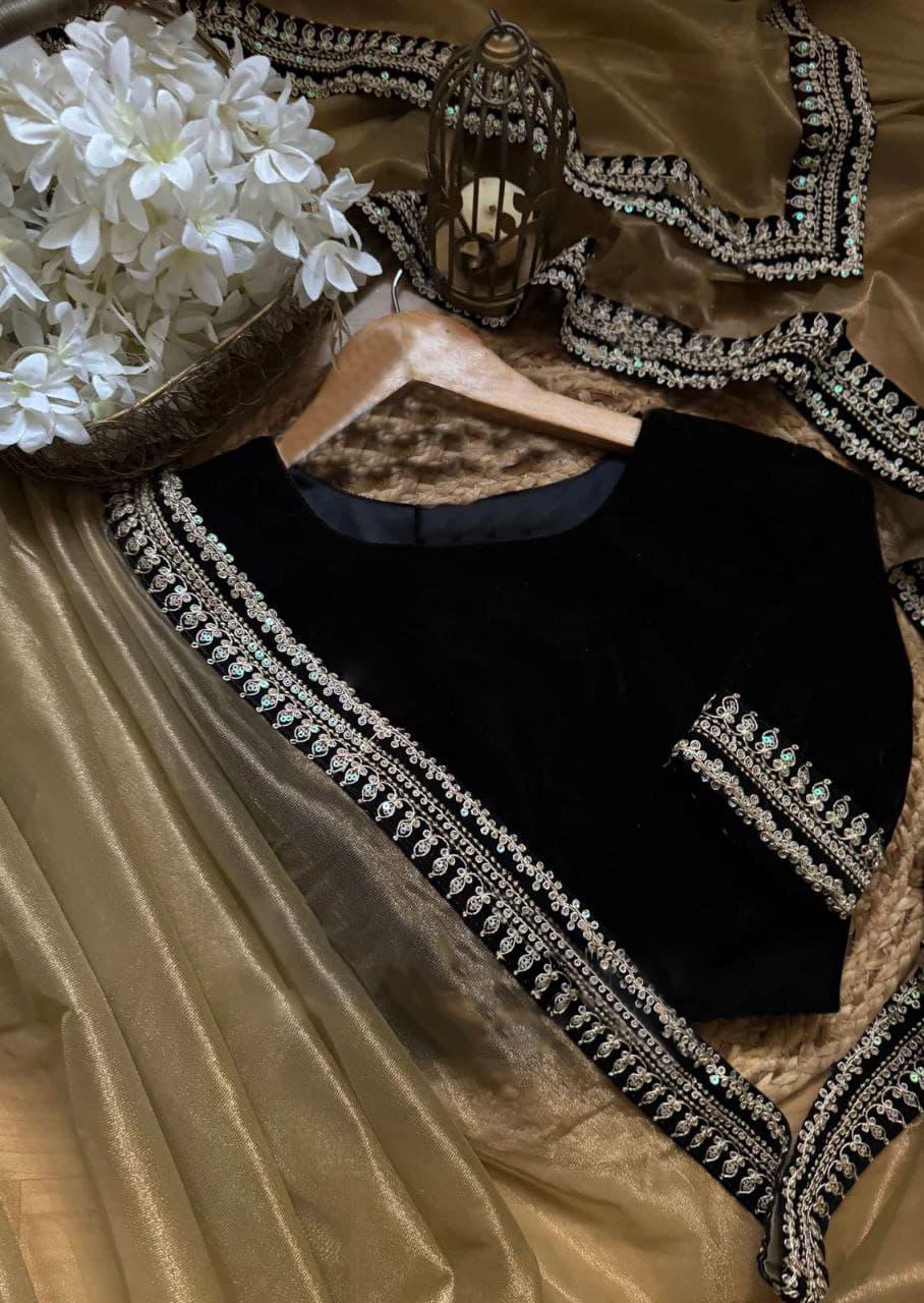 Designer Sequins &amp; Dori Work Saree