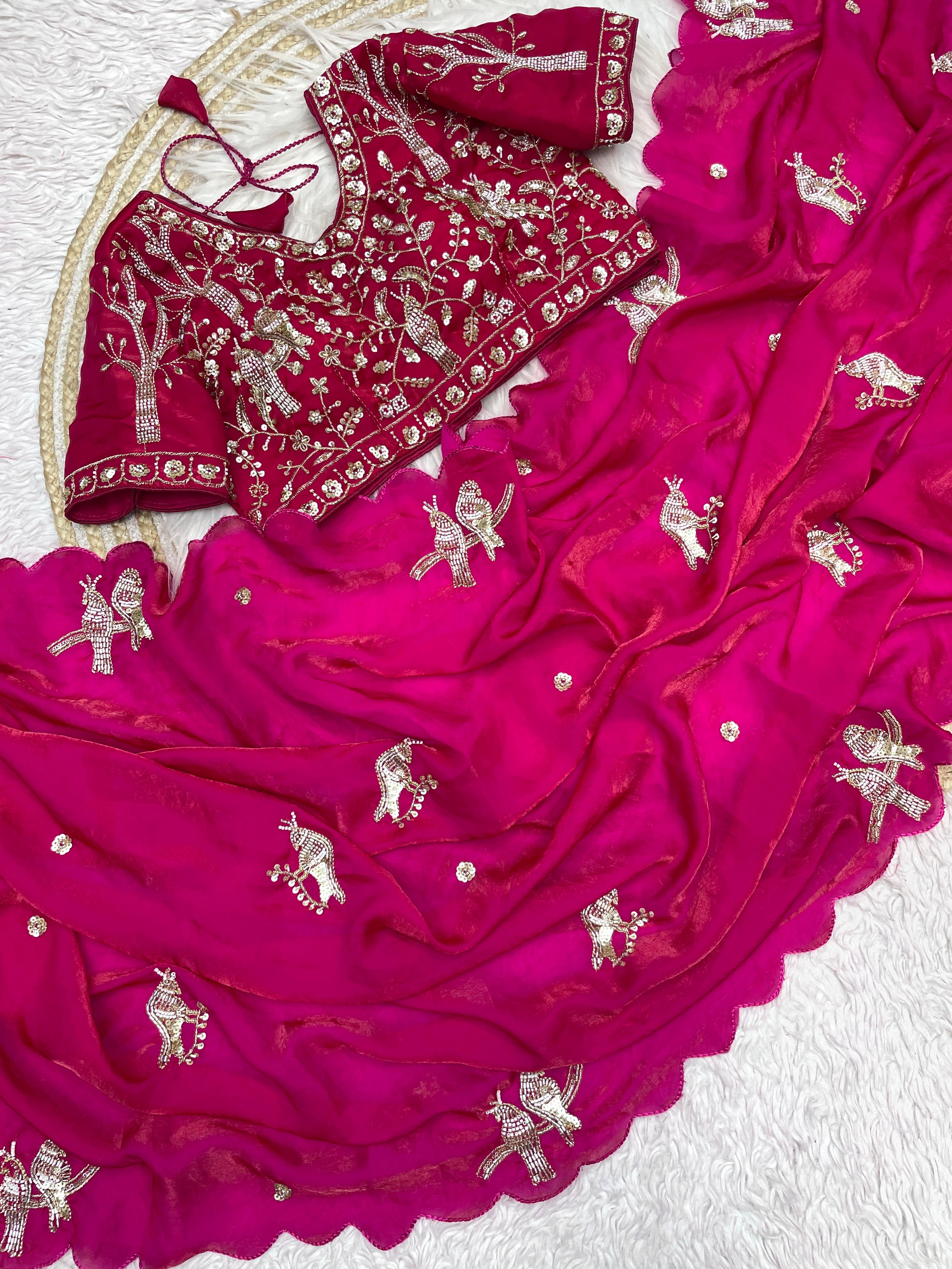 Bollywood Trending Fandy Satin Sare