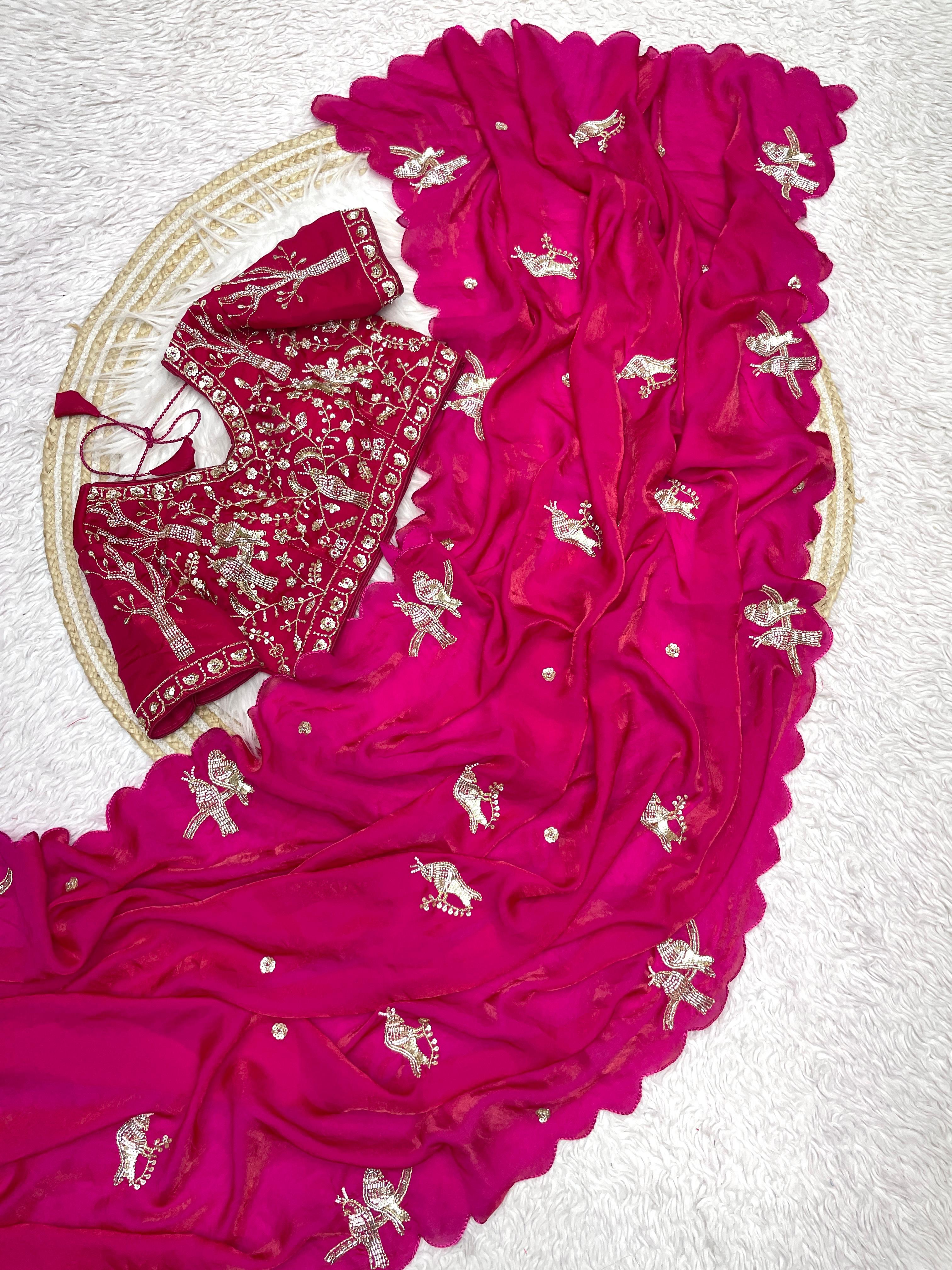 Bollywood Trending Fandy Satin Sare