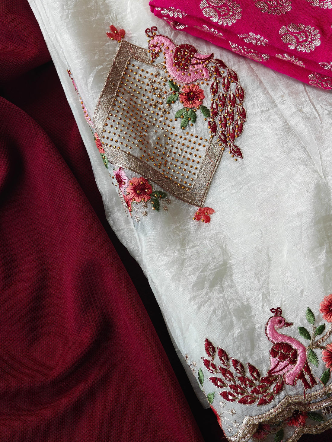 White Paper Crush Saree