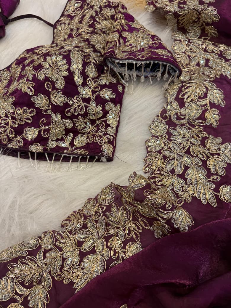Mairun Fendy satin fabric saree