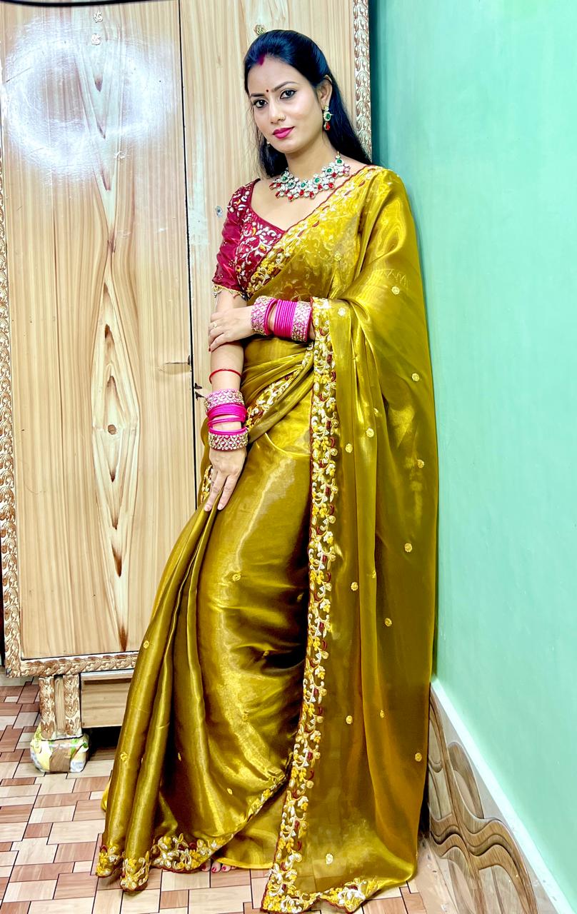 Milan ji inspired Fendi satin silk saree