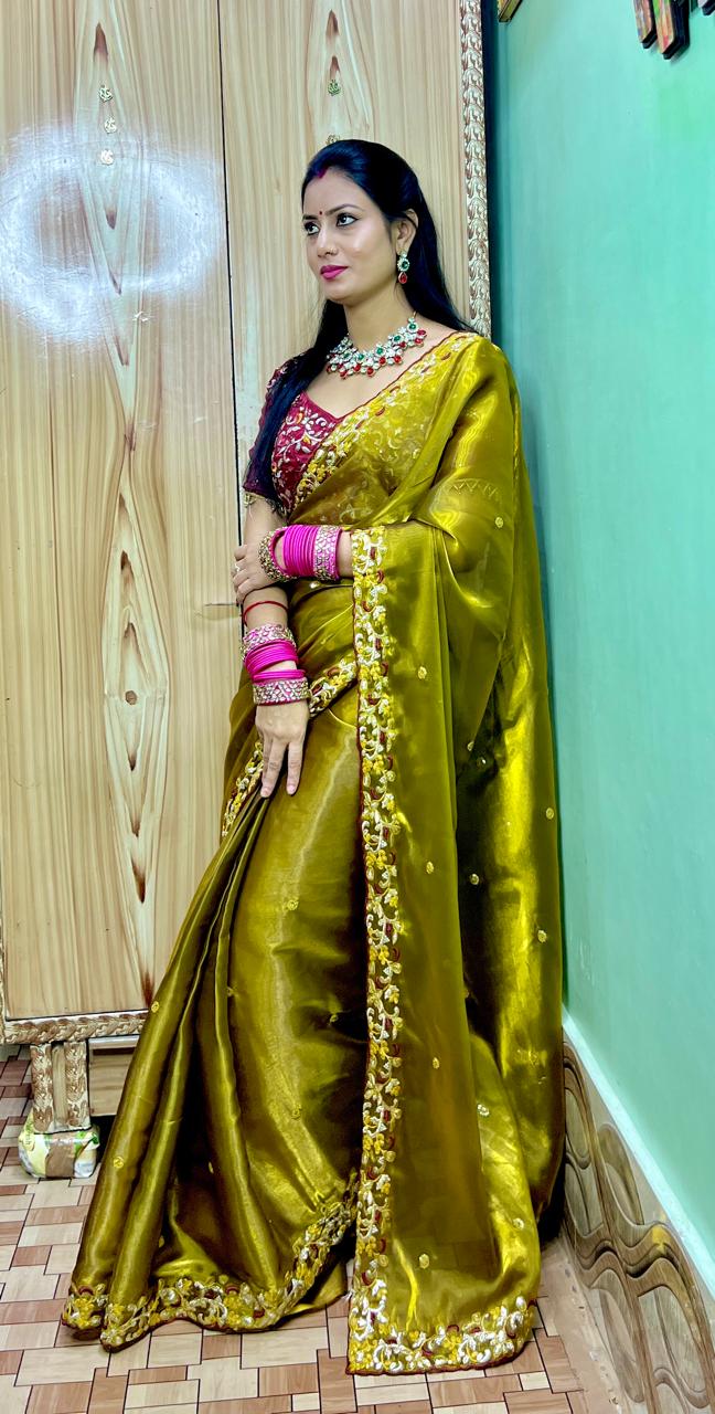 Milan ji inspired Fendi satin silk saree