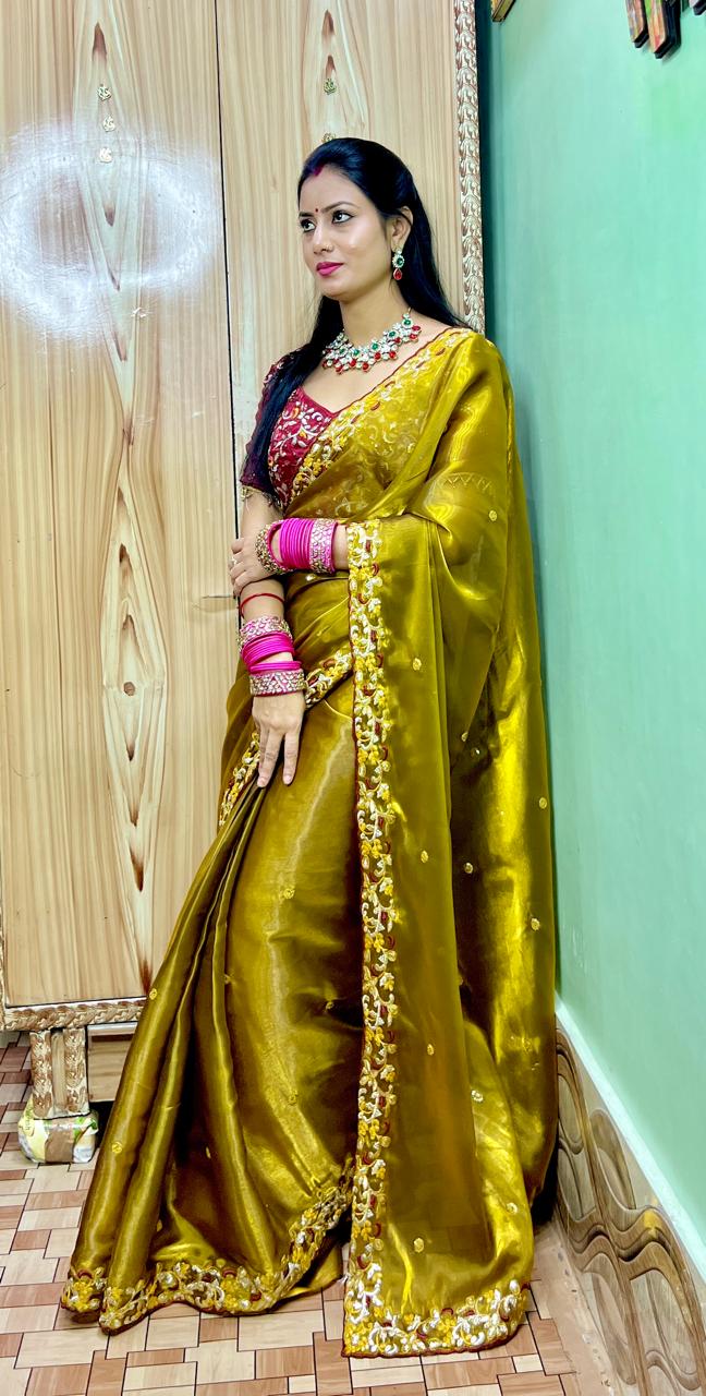 Milan ji inspired Fendi satin silk saree