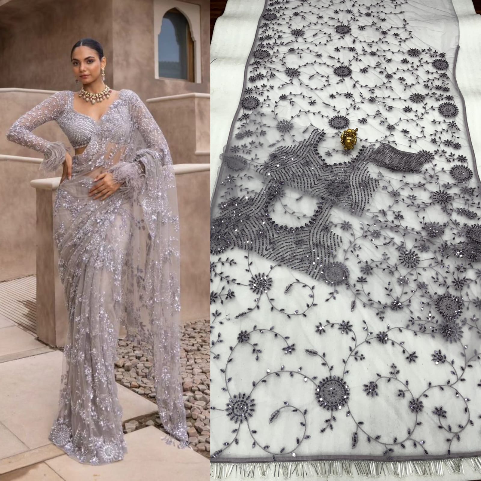 New Bollywood Blockbuster Net Saree❤️