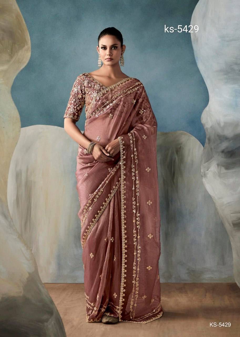 New Soft Gold Crushed Saree