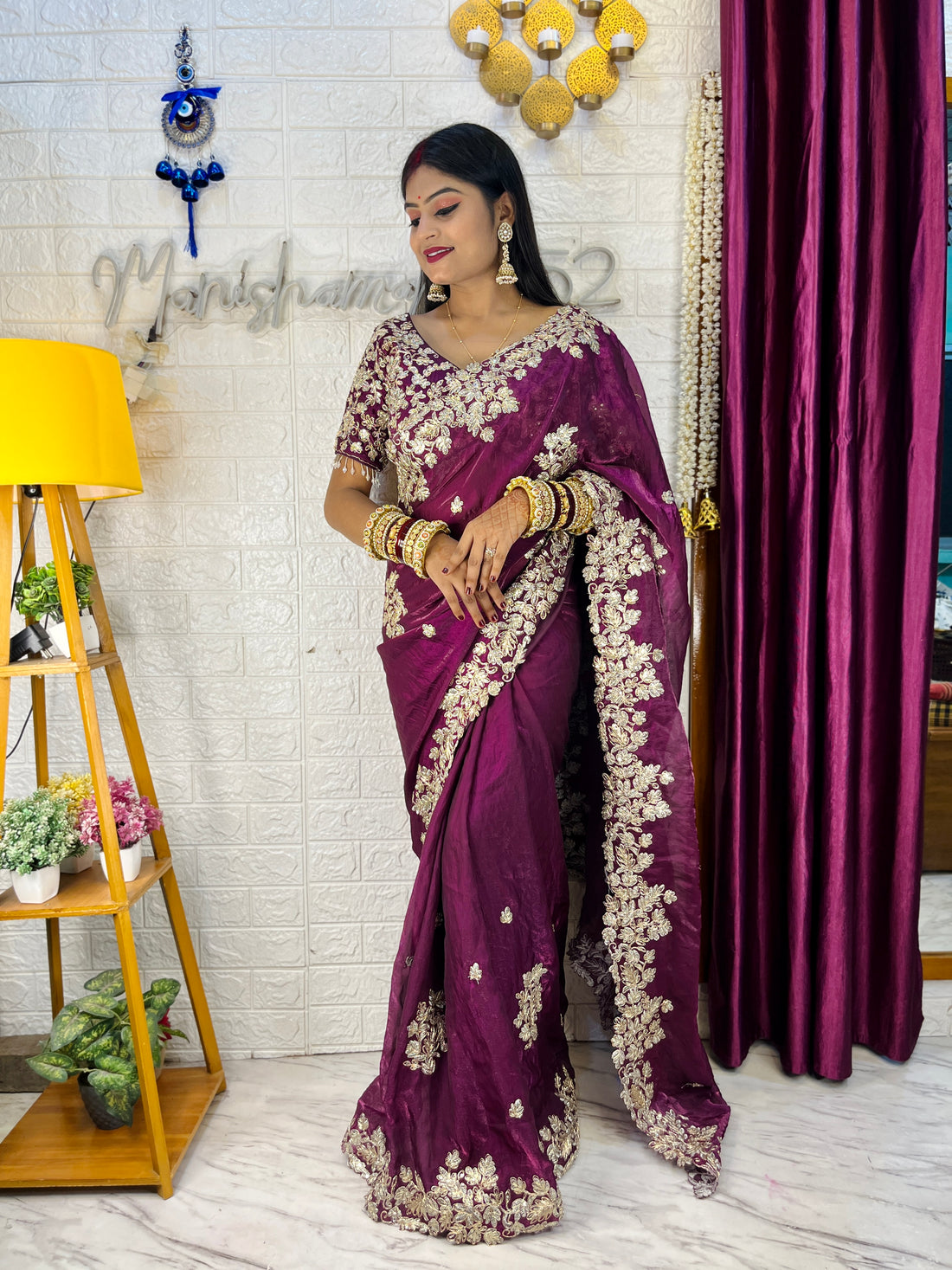 Manisha ji inspired Fendi satin Silk Saree