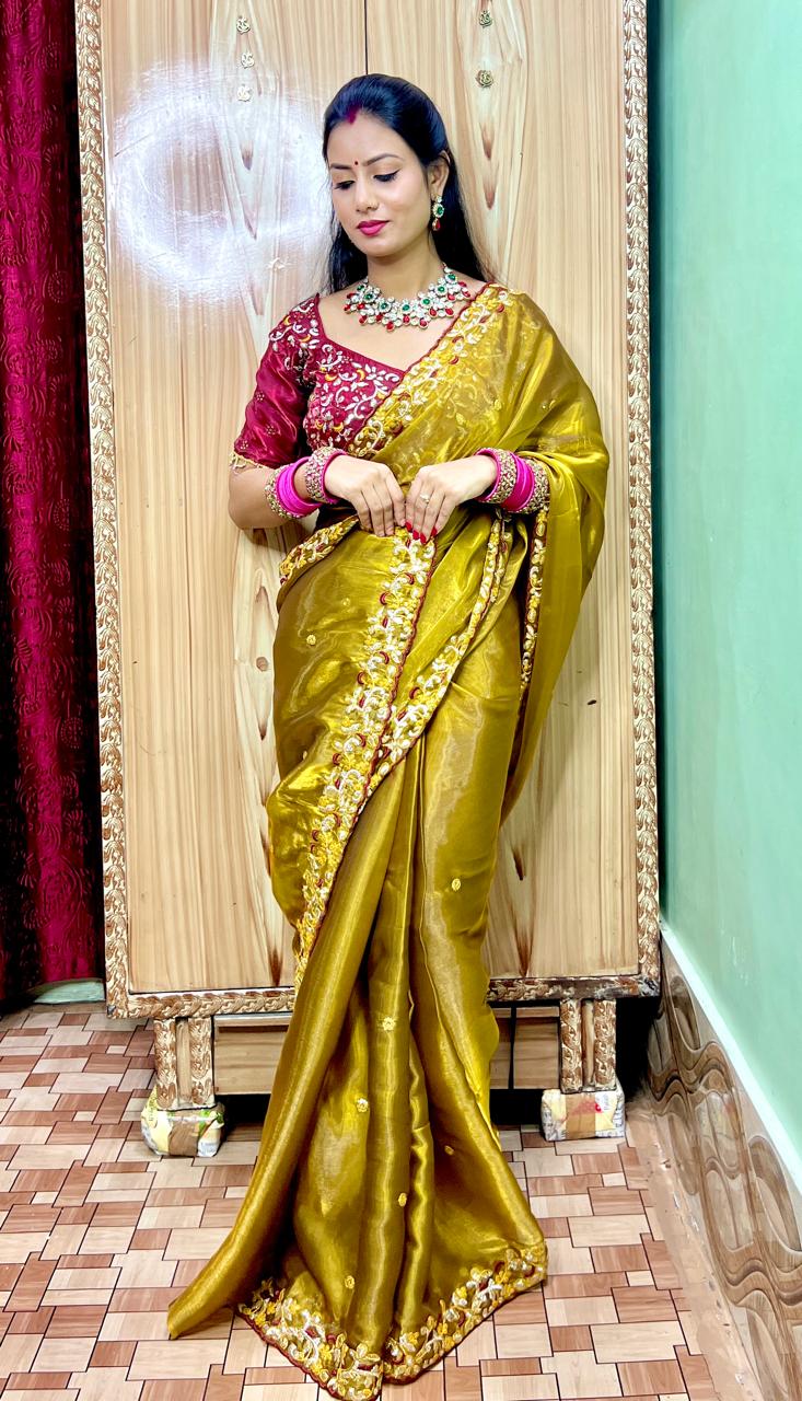Milan ji inspired Fendi satin silk saree