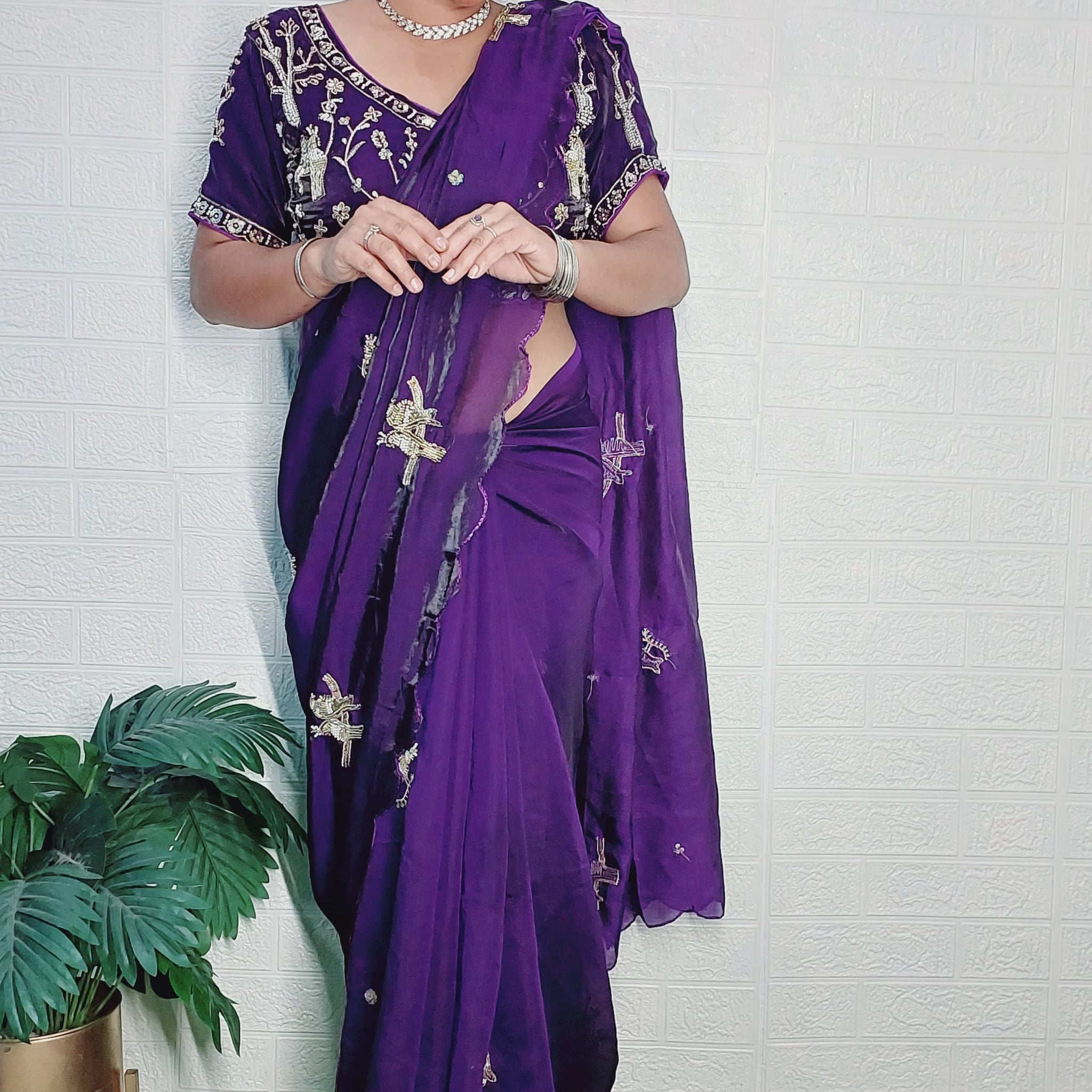 Koyal Designer Satin Silk Saree with Stitched Blouse❤️