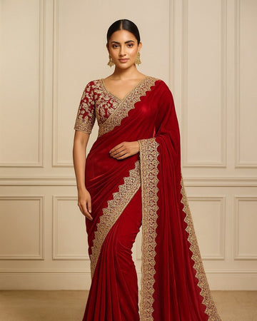 Karwachauth Special Fendi Satin Saree